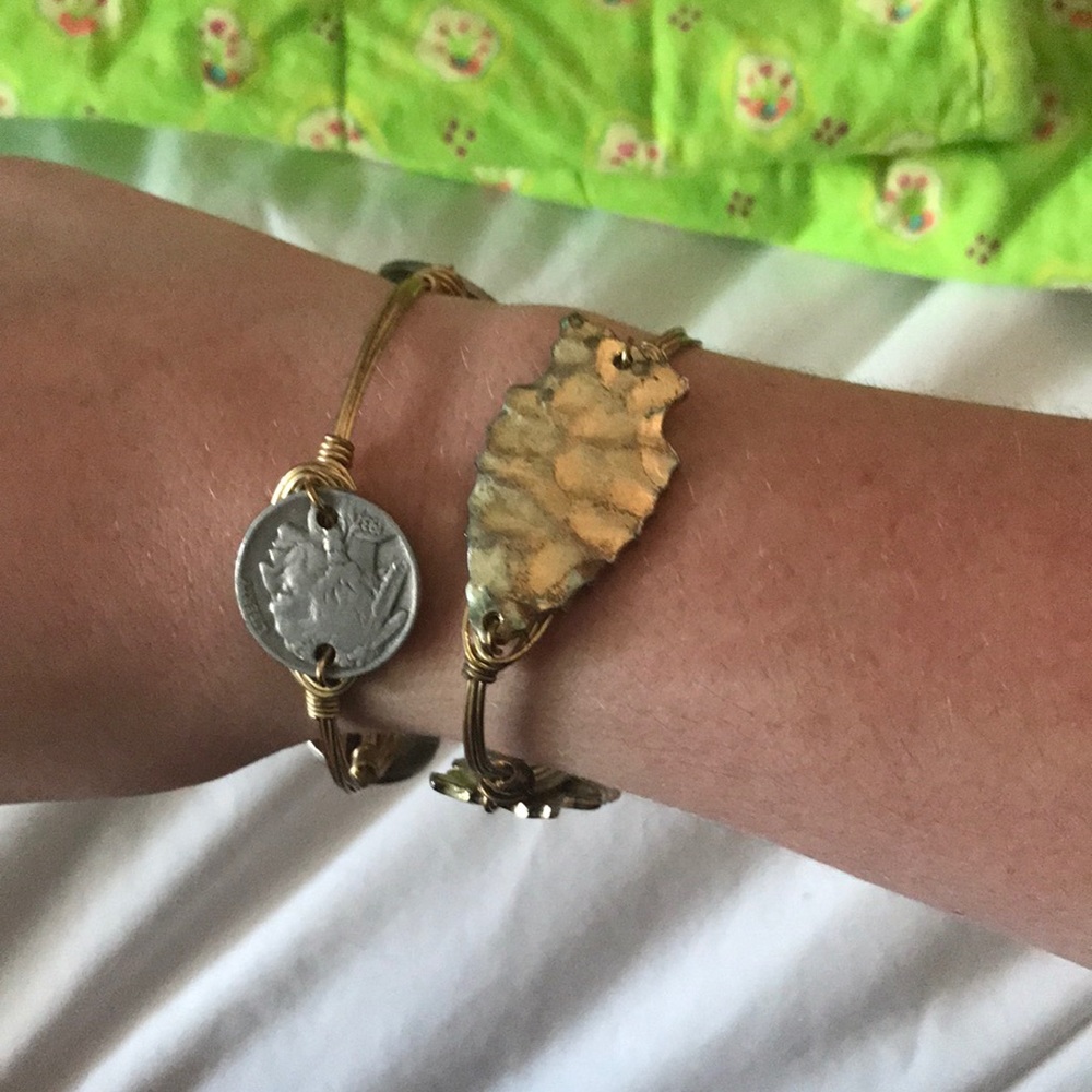 Bourbon and bow ties spear/ coin bangles bundle